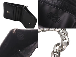 CHROME HEARTS クロムハーツ TV MAN クラシックチェーンハンドル クロスパッチ レザーウォレット 黒 美品 中古 4b001118 