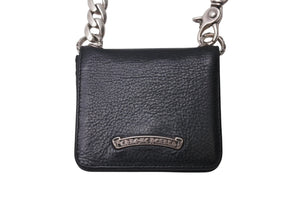 CHROME HEARTS クロムハーツ TV MAN クラシックチェーンハンドル クロスパッチ レザーウォレット 黒 美品 中古 4b001118 