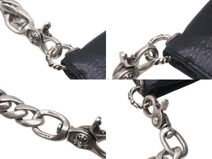 CHROME HEARTS クロムハーツ TV MAN クラシックチェーンハンドル クロスパッチ レザー ウォレット ブラック 美品 中古 4b001118
