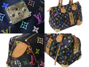 LOUIS VUITTON ルイヴィトン スピーディ30 ハンドバッグ M92642 モノグラム マルチカラー ブラック ゴールド金具 美品 中古 4b001120