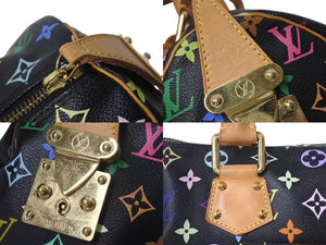 LOUIS VUITTON ルイヴィトン スピーディ30 ハンドバッグ M92642 モノグラム マルチカラー ブラック ゴールド金具 美品 中古 4b001120