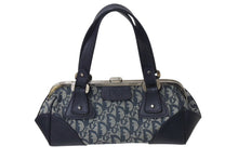 Load image into Gallery viewer, 極美品 Christian Dior クリスチャンディオール トロッター ハンドバッグ 11-MA-0045 ネイビー ロゴ キャンバス レザー 中古 4b001125