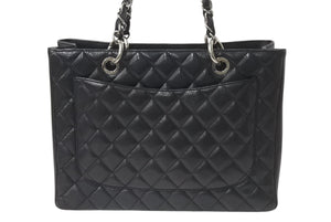 CHANEL シャネル マトラッセ GSTチェーントート A50995 13番台 キャビアスキン ブラック シルバー金具 美品 中古 4b001130