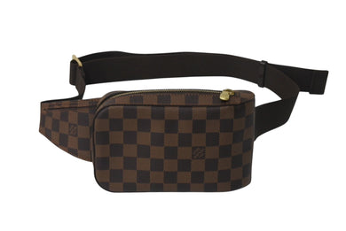 極美品 LOUIS VUITTON ルイヴィトン ジェロニモス ウエストバッグ ボディバッグ N51994 ダミエ ブラウン 中古 4b001136