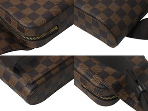 極美品 LOUIS VUITTON ルイヴィトン ジェロニモス ウエストバッグ ボディバッグ N51994 ダミエ ブラウン 中古 4b001136