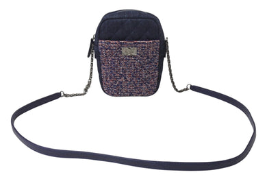 極美品 CHANEL シャネル ショルダーバッグ 2.55 ブルー レッド デニム ツイード レザー 22番台 ブラック金具 中古 4b001143