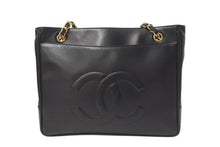 Load image into Gallery viewer, CHANEL シャネル ココマーク チェーントートバッグ ショルダーバッグ 31番台 ラムスキン ブラック ゴールド金具 美品 中古 4b001146