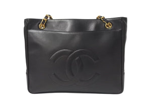 CHANEL シャネル ココマーク チェーントートバッグ ショルダーバッグ 31番台 ラムスキン ブラック ゴールド金具 美品 中古 4b001146