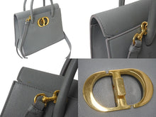 Load image into Gallery viewer, Christian Dior クリスチャンディオール ST HONORE サントノレ 30 モンテーニュ ミディアム 2WAYトートバッグ グレー 美品 中古 4b001149