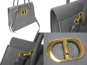Christian Dior クリスチャンディオール ST HONORE サントノレ 30 モンテーニュ ミディアム 2WAYトートバッグ グレー 美品 中古 4b001149