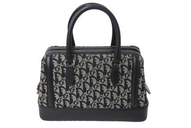 Christian Dior クリスチャンディオール トロッター ドクターズ ハンドバッグ ブラック キャンバス 美品 中古 4b001153
