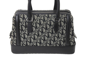 Christian Dior クリスチャンディオール トロッター ドクターズ ハンドバッグ ブラック キャンバス 美品 中古 4b001153