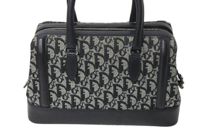 Christian Dior クリスチャンディオール トロッター ドクターズ ハンドバッグ ブラック キャンバス 美品 中古 4b001153