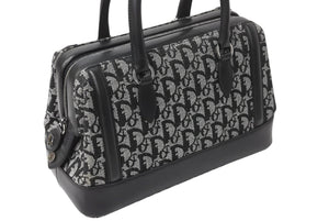 Christian Dior クリスチャンディオール トロッター ドクターズ ハンドバッグ ブラック キャンバス 美品 中古 4b001153