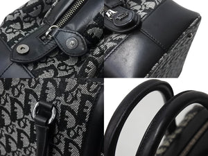 Christian Dior クリスチャンディオール トロッター ドクターズ ハンドバッグ ブラック キャンバス 美品 中古 4b001153