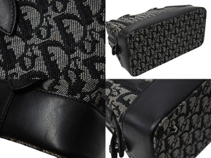 Christian Dior クリスチャンディオール トロッター ドクターズ ハンドバッグ ブラック キャンバス 美品 中古 4b001153