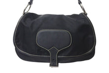 Load image into Gallery viewer, PRADA プラダ ポコノ ワンショルダーバッグ ハンドバッグ イタリア製 ナイロン レザー ブラック シルバー金具 美品 中古 4b001154