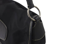 Load image into Gallery viewer, PRADA プラダ ポコノ ワンショルダーバッグ ハンドバッグ イタリア製 ナイロン レザー ブラック シルバー金具 美品 中古 4b001154