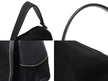 Load image into Gallery viewer, PRADA プラダ ポコノ ワンショルダーバッグ ハンドバッグ イタリア製 ナイロン レザー ブラック シルバー金具 美品 中古 4b001154