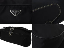 Load image into Gallery viewer, PRADA プラダ ポコノ ワンショルダーバッグ ハンドバッグ イタリア製 ナイロン レザー ブラック シルバー金具 美品 中古 4b001154