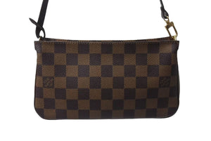極美品 LOUIS VUITTON ルイヴィトン ダミエ ナヴォナ ワンショルダーバッグ N51983 PVC レザー ブラウン ゴールド金具 中古 4b001156