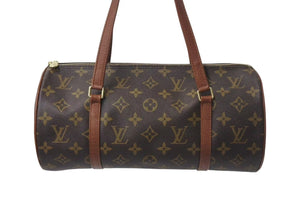 LOUIS VUITTON ルイヴィトン パピヨン30 モノグラムキャンバス ハンドバッグ 旧型 筒形 M51365 ブラウン 美品 中古 4b001161