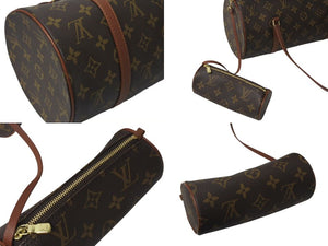 LOUIS VUITTON ルイヴィトン パピヨン30 モノグラムキャンバス ハンドバッグ 旧型 筒形 M51365 ブラウン 美品 中古 4b001161