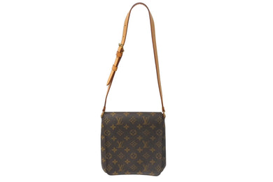 LOUIS VUITTON ルイヴィトン モノグラム ミュゼットサルサ ショルダーバッグ M51258 ブラウン PVC ヌメ革 ゴールド金具 美品 中古 4b001164