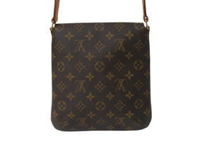 LOUIS VUITTON ルイヴィトン モノグラム ミュゼットサルサ ショルダーバッグ M51258 ブラウン PVC ヌメ革 ゴールド金具 美品 中古 4b001164