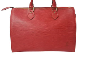 LOUIS VUITTON ルイヴィトン スピーディ30 ハンドバッグ M43007 エピ レザー レッド ゴールド金具 美品 中古 4b001169