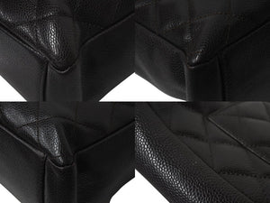 極美品 CHANEL シャネル マトラッセPST ココマーク トートバッグ 11番台 キャビアスキン ブラック ブラウン シルバー金具 中古 4b001177