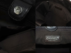 極美品 CHANEL シャネル マトラッセPST ココマーク トートバッグ 11番台 キャビアスキン ブラック ブラウン シルバー金具 中古 4b001177