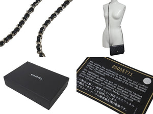 極美品 CHANEL シャネル チェーンウォレット ショルダーバッグ ココマーク 20番台 キャビアスキン ブラック 中古 4b001178