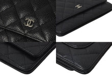 Load image into Gallery viewer, 極美品 CHANEL シャネル チェーンウォレット ショルダーバッグ ココマーク 20番台 キャビアスキン ブラック 中古 4b001178