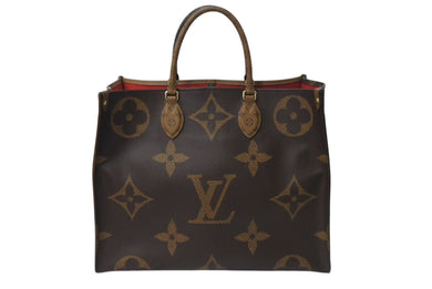 極美品 LOUIS VUITTON ルイヴィトン モノグラム ジャイアント リバース オンザゴーMM トートバッグ M45321 ブラウン 中古 4b001190