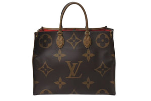 極美品 LOUIS VUITTON ルイヴィトン モノグラム ジャイアント リバース オンザゴーMM トートバッグ M45321 ブラウン 中古 4b001190