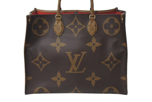 極美品 LOUIS VUITTON ルイヴィトン モノグラム ジャイアント リバース オンザゴーMM トートバッグ M45321 ブラウン 中古 4b001190
