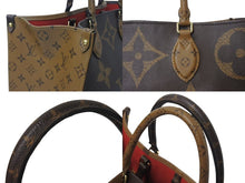 Load image into Gallery viewer, 極美品 LOUIS VUITTON ルイヴィトン モノグラム ジャイアント リバース オンザゴーMM トートバッグ M45321 ブラウン 中古 4b001190