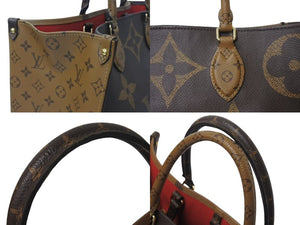 極美品 LOUIS VUITTON ルイヴィトン モノグラム ジャイアント リバース オンザゴーMM トートバッグ M45321 ブラウン 中古 4b001190