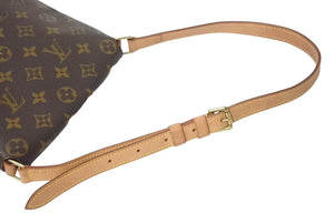 LOUIS VUITTON ルイヴィトン モノグラム ミュゼットサルサ ショルダーバッグ M51258 ブラウン PVC ヌメ革 ゴールド金具 美品 中古 4b001206