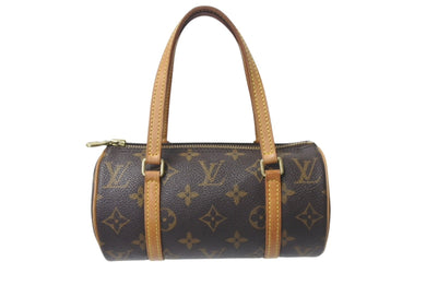 LOUIS VUITTON ルイヴィトン ハンドバッグ ミニパピヨン19 モノグラム ブラウン M51389 ゴールド金具 美品 中古 4b001218