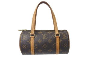 LOUIS VUITTON ルイヴィトン ハンドバッグ ミニパピヨン19 モノグラム ブラウン M51389 ゴールド金具 美品 中古 4b001218
