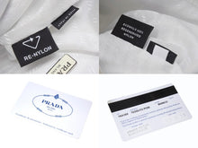 Load image into Gallery viewer, 極美品 PRADA プラダ ハンドバッグ ポーチ リナイロン ラフシモンズ 1NA369 ナイロン ドット柄 ホワイト ブラック 中古 4b001222
