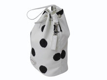 Load image into Gallery viewer, 極美品 PRADA プラダ ハンドバッグ ポーチ リナイロン ラフシモンズ 1NA369 ナイロン ドット柄 ホワイト ブラック 中古 4b001222