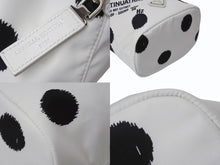 Load image into Gallery viewer, 極美品 PRADA プラダ ハンドバッグ ポーチ リナイロン ラフシモンズ 1NA369 ナイロン ドット柄 ホワイト ブラック 中古 4b001222