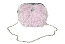 Load image into Gallery viewer, 極美品 PRADA プラダ ファー ショルダーバッグ トライアングルロゴ イタリア製 ナイロン ピンク ブラック シルバー金具 中古 4b001223