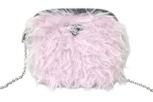 Load image into Gallery viewer, 極美品 PRADA プラダ ファー ショルダーバッグ トライアングルロゴ イタリア製 ナイロン ピンク ブラック シルバー金具 中古 4b001223