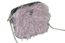 Load image into Gallery viewer, 極美品 PRADA プラダ ファー ショルダーバッグ トライアングルロゴ イタリア製 ナイロン ピンク ブラック シルバー金具 中古 4b001223