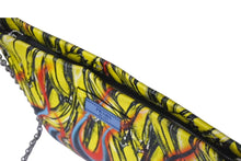Load image into Gallery viewer, 極美品 PRADA プラダ クラッチバッグ ファイヤーパターン バナナ 1BF060 レザー イエロー レッド ブラック シルバー金具 中古 4b001224