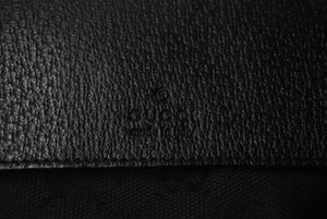 極美品 GUCCI グッチ GGキャンバス ボディバッグ ウエストバッグ ウエストポーチ キャンバス レザー ブラック 中古 4b001232